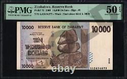10000 Dollars Zimbabwe AA 2008 P72 PMG 58 Choice About Unc EPQ Certified Genuine
