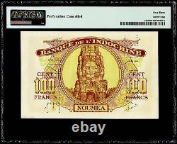 100 Francs 1944 New Caledonia, Banque de L'Indochine Pick# 46b PMG 63 Choice UNC