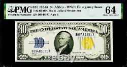 $10 1934A N. Africa WWII Emergency Issue Fr#2309 (BA Block) PMG 64 Choice UNC