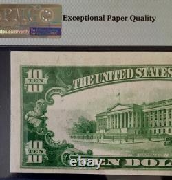 $10 1934a Federal Reserve Note Philadelphia Pmg63 Epq Choice Unc Green Seal 9112