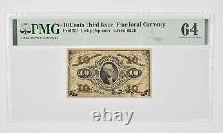 10 Cents Third Issue U. S. Fractional Currency PMG 64 Choice UNC Fr# 1255 0915
