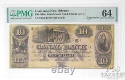 1850s $10 New Orleans Canal & Banking Co pp B Choice UNC64 PMG 27338