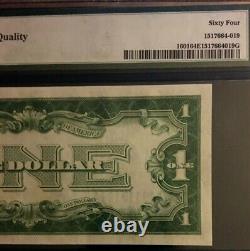 1928a $1 Silver Certificate Pmg64 Epq Choice Unc, Woods/mellon Funnyback 3607
