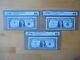 1957b (3) $1 Consecutive Blue Seal Silver Certificates Graded Pmg 64 Choice Unc