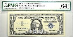 1957 Silver Certificates Fr. 1619 $1 Choice UNC PMG 64 EPQ 4 Consecutive Notes