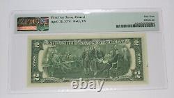 1976 KATY TEXAS PMG Choice UNC 63 Two Dollar $2 Note with Stamp #35021F