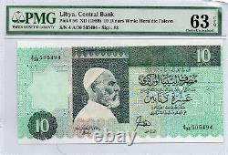 1989 Libya-10 Dinars-1989-pick 56-signature 3-s. N 505494pmg 63 Epq Choice Unc