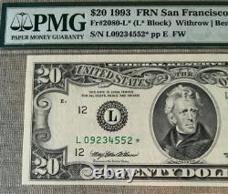 1993 $20 Pmg64 Epq Choice Unc Fed Reserve Star Note, Bank Of San Fran 9293