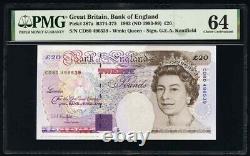 1993 Great Britain 20 Pounds Banknote P-387 Kentfield Prefix CD80 Choice UNC. 64