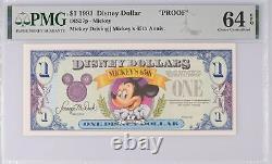 1993 Mickey Proof Disney Dollar PMG 64 Choice Unc