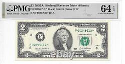 2003A Atlanta $2 Star FRN (F Block) PMG 64 EPQ Choice Unc. (320,000 printed)