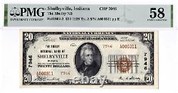 $20 1929 T2 Shelby National SHELBYVILLE Indiana IN? PMG 58 Choice About Unc