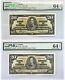 (2) Consecutive 1937 $20 Dollar Bank Of Canada Notes Pmg Choice Unc 64 Epq Bc25c
