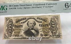 50 Cents Third Issue Fractional currency PMG Choice UNC 64 EPQ