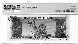 Bolivia 1000 Bolivianos 1945 Banknote Specimen TDLR P149s PMG Choice Unc 63