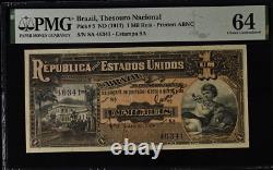 Brazil 1 Mil Reis ND 1917 P 5 Choice UNC PMG 64