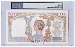 France 5000 Francs 1943 Pick# 97d PMG Choice UNC 64 Large Size Vintage Rare