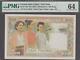 French Indochina 100 Piastres Note P-108 Nd 1954 Choice Unc Pmg 64