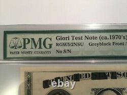 GIORI TEST NOTE PMG 64 BLACK face GREEN back CH UNC