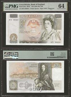 GREAT BRITAIN 50 Pounds 1981-88, P-381a Somerset, PMG 64 Choice UNC, ENGLAND