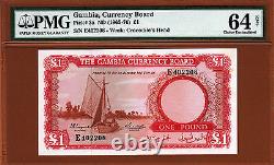 Gambia One Pound Pick-2a 1965-70 Choice UNC PMG 64 NET