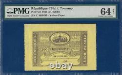 HAITI 2 Gourdes 1827 P33 Choice UNC PMG 64 EPQ finest TOP POP antique banknote