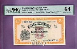Hong Kong 1967 $5 One Dollars Note Pmg 64 Choice Unc
