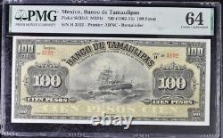 ND 1902-14 Mexico Banco de Tamaulipas P#S433r2 M524r 100 Pesos PMG Choice UNC64