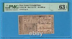 NJ-106 New Jersey Colonial Note June 14, 1757 30 Shillings PMG Choice Unc 63 EPQ