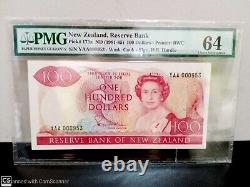 New Zealand 100 Dollars 1981-85 Sign. H. R Hardie Pick-175a Choice UNC PMG 64