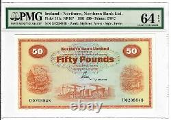 Northern Ireland 50 Pounds 1981 Choice UNC PMG Graded 64 EPQ