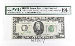 PMG64 Choice Unc EPQ 1934 $20 Cleveland OH US FRN Green Seal Fr#2054-Ddgsm 0944