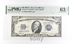 PMG 63 Choice Unc EPQ 1934 C $10 Silver Certificate Blue Seal Fr#1704 1008
