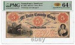 Pennsylvania Smethport McKean County Bank $5 PMG Choice Unc 64 EPQ CHOICE