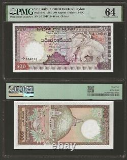 SRI LANKA 500 Rupees 1981, Central Bank of Ceylon, P-89a Rare, PMG 64 Choice UNC