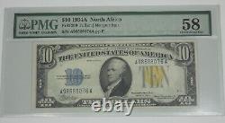 Series 1934-A $10 North Africa Silver Cert Note PMG Choice About Unc 58 Fr#2309