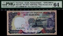South Viet Nam 10000 Dong. Specimen GIAY MAU ND 1975 #p36s1. PMG 64 Choice UNC