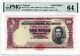 Uruguay 1000 Pesos 1939 Banknote Specimen Tdlr P#41as Pmg Choice Unc 64