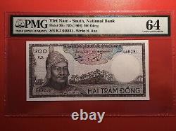 Vietna South 200 Dong 1966 Pick 20b 3 Consecutive Notes PMG 64 Choice UNC Rare