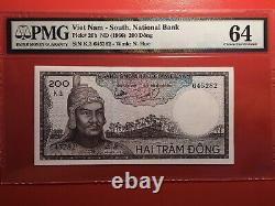 Vietna South 200 Dong 1966 Pick 20b 3 Consecutive Notes PMG 64 Choice UNC Rare