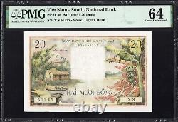 Vietnam South 20 Dong P4a 1956 PMG64 Choice UNC Banknote Note French BEAUTIFUL