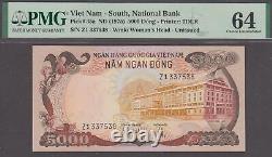 Vietnam South 5000 Dong Notes P-35a ND 1975 Choice UNC PMG 64 Lot Of 2 Consec